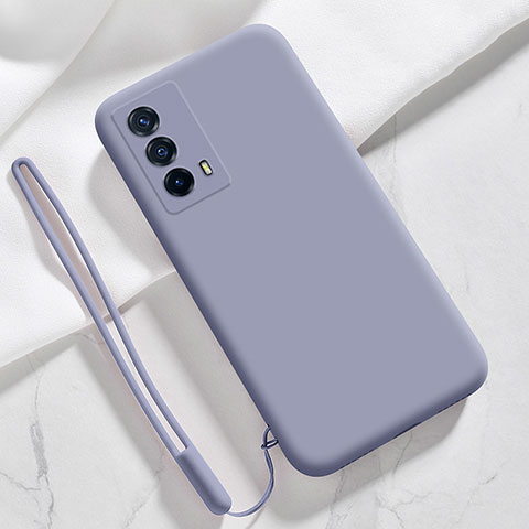 Custodia Silicone Ultra Sottile Morbida 360 Gradi Cover YK1 per Vivo iQOO Z5 5G Grigio Lavanda