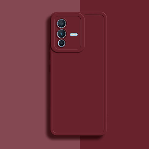 Custodia Silicone Ultra Sottile Morbida 360 Gradi Cover YK1 per Vivo V23 Pro 5G Rosso