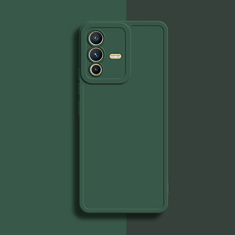 Custodia Silicone Ultra Sottile Morbida 360 Gradi Cover YK1 per Vivo V23 Pro 5G Verde Notte