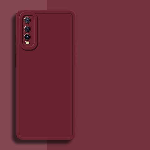 Custodia Silicone Ultra Sottile Morbida 360 Gradi Cover YK1 per Vivo Y50t Rosso