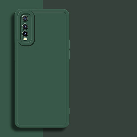 Custodia Silicone Ultra Sottile Morbida 360 Gradi Cover YK1 per Vivo Y50t Verde Notte