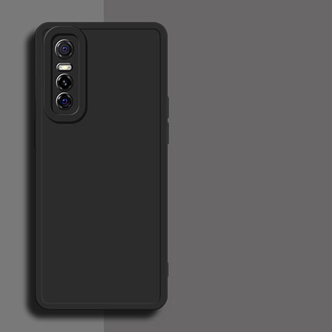 Custodia Silicone Ultra Sottile Morbida 360 Gradi Cover YK1 per Vivo Y73s 5G Nero