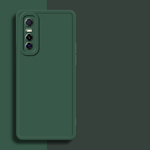 Custodia Silicone Ultra Sottile Morbida 360 Gradi Cover YK1 per Vivo Y73s 5G Verde Notte