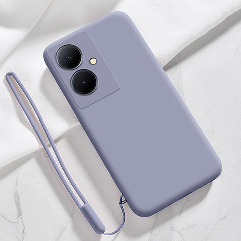 Custodia Silicone Ultra Sottile Morbida 360 Gradi Cover YK1 per Vivo Y78 Plus 5G Grigio Lavanda