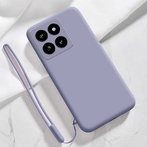 Custodia Silicone Ultra Sottile Morbida 360 Gradi Cover YK1 per Xiaomi Mi 14 5G Grigio Lavanda