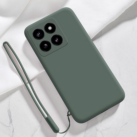 Custodia Silicone Ultra Sottile Morbida 360 Gradi Cover YK1 per Xiaomi Mi 14 5G Verde Notte