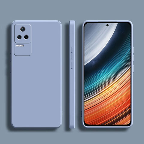 Custodia Silicone Ultra Sottile Morbida 360 Gradi Cover YK1 per Xiaomi Redmi K40S 5G Grigio Lavanda