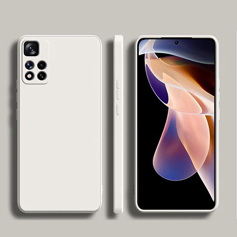 Custodia Silicone Ultra Sottile Morbida 360 Gradi Cover YK1 per Xiaomi Redmi Note 11 Pro+ Plus 5G Bianco