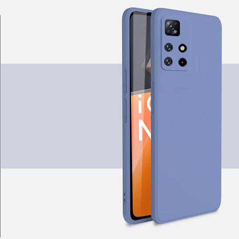 Custodia Silicone Ultra Sottile Morbida 360 Gradi Cover YK1 per Xiaomi Redmi Note 11S 5G Grigio Lavanda