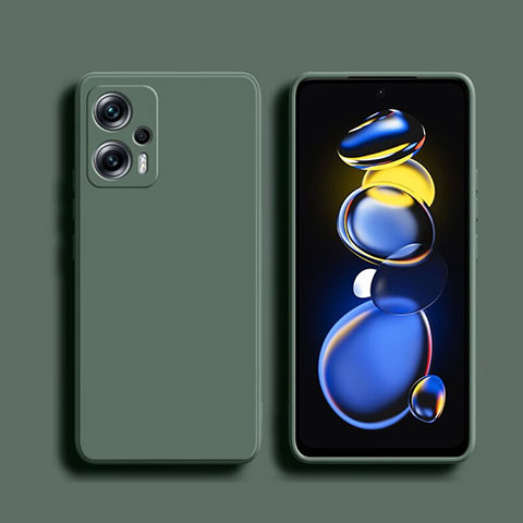 Custodia Silicone Ultra Sottile Morbida 360 Gradi Cover YK1 per Xiaomi Redmi Note 11T Pro+ Plus 5G Verde