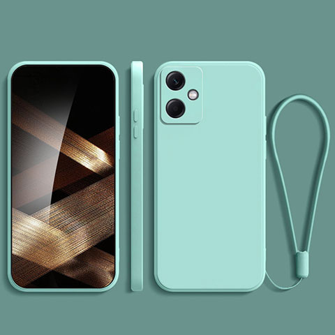 Custodia Silicone Ultra Sottile Morbida 360 Gradi Cover YK1 per Xiaomi Redmi Note 12R Pro 5G Ciano