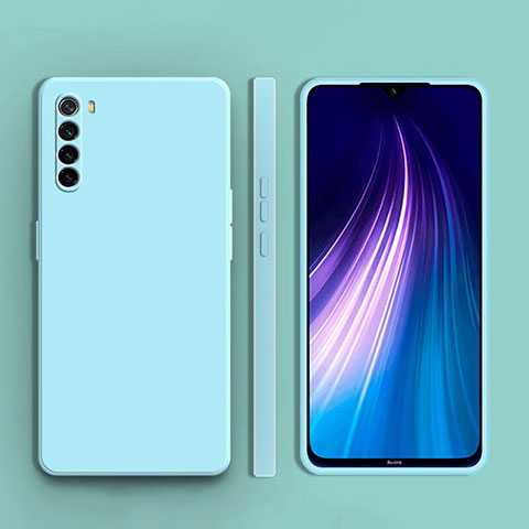 Custodia Silicone Ultra Sottile Morbida 360 Gradi Cover YK1 per Xiaomi Redmi Note 8 (2021) Azzurro