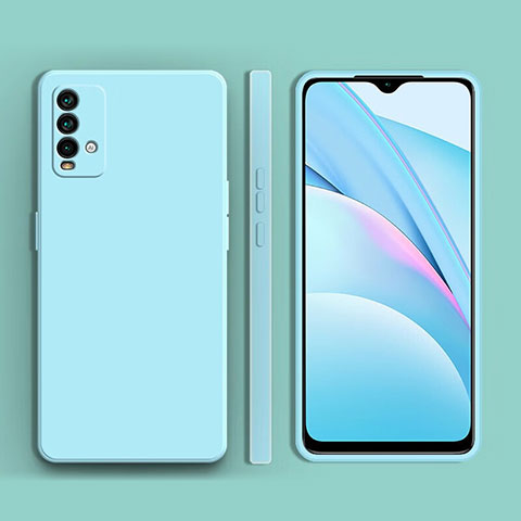 Custodia Silicone Ultra Sottile Morbida 360 Gradi Cover YK1 per Xiaomi Redmi Note 9 4G Azzurro