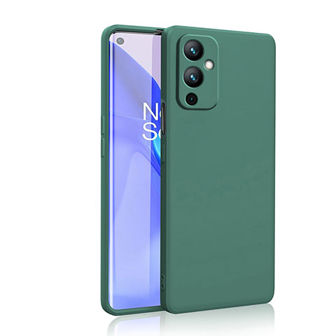 Custodia Silicone Ultra Sottile Morbida 360 Gradi Cover YK2 per OnePlus 9 5G Verde Notte