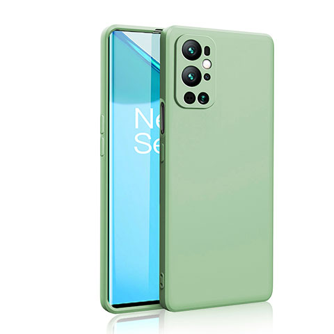 Custodia Silicone Ultra Sottile Morbida 360 Gradi Cover YK2 per OnePlus 9 Pro 5G Verde Pastello