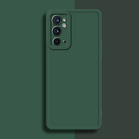 Custodia Silicone Ultra Sottile Morbida 360 Gradi Cover YK2 per OnePlus 9RT 5G Verde Notte