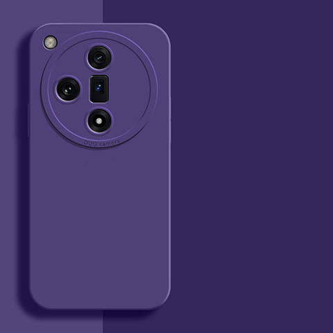 Custodia Silicone Ultra Sottile Morbida 360 Gradi Cover YK2 per Oppo Find X7 5G Viola