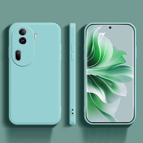 Custodia Silicone Ultra Sottile Morbida 360 Gradi Cover YK2 per Oppo Reno11 Pro 5G Ciano