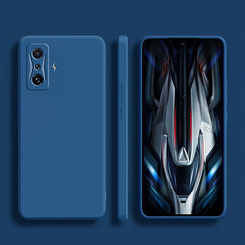 Custodia Silicone Ultra Sottile Morbida 360 Gradi Cover YK2 per Xiaomi Redmi K50 Gaming AMG F1 5G Blu