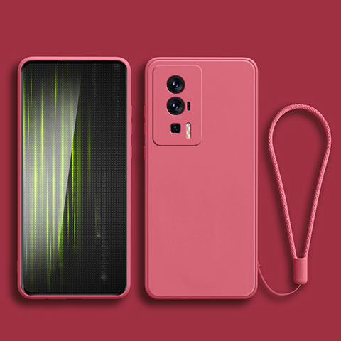 Custodia Silicone Ultra Sottile Morbida 360 Gradi Cover YK2 per Xiaomi Redmi K60 Pro 5G Rosa Caldo