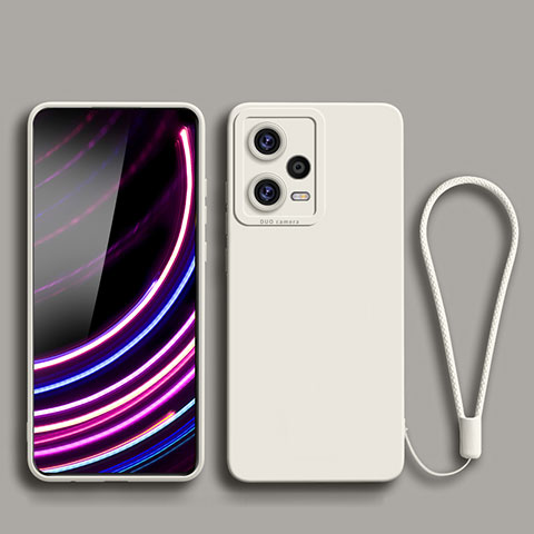 Custodia Silicone Ultra Sottile Morbida 360 Gradi Cover YK2 per Xiaomi Redmi Note 12 Pro+ Plus 5G Bianco