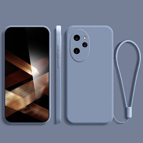 Custodia Silicone Ultra Sottile Morbida 360 Gradi Cover YK3 per Huawei Honor 100 Pro 5G Grigio Lavanda