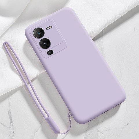 Custodia Silicone Ultra Sottile Morbida 360 Gradi Cover YK3 per Vivo V25 Pro 5G Lavanda