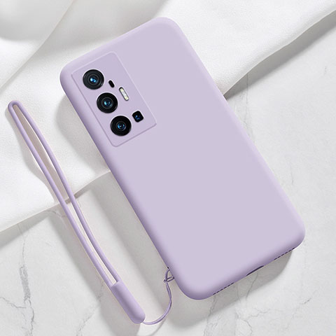 Custodia Silicone Ultra Sottile Morbida 360 Gradi Cover YK3 per Vivo X70 Pro+ Plus 5G Lavanda