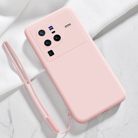 Custodia Silicone Ultra Sottile Morbida 360 Gradi Cover YK3 per Vivo X80 Pro 5G Rosa