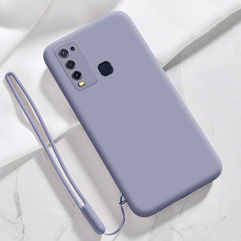 Custodia Silicone Ultra Sottile Morbida 360 Gradi Cover YK3 per Vivo Y50 Grigio Lavanda