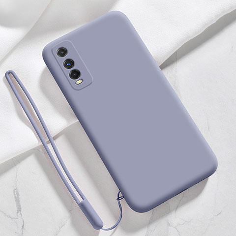 Custodia Silicone Ultra Sottile Morbida 360 Gradi Cover YK3 per Vivo Y70S 5G Grigio Lavanda