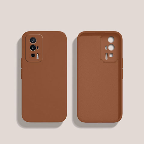 Custodia Silicone Ultra Sottile Morbida 360 Gradi Cover YK3 per Xiaomi Poco F5 Pro 5G Marrone