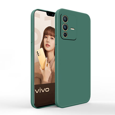 Custodia Silicone Ultra Sottile Morbida 360 Gradi Cover YK4 per Vivo V23 5G Verde Notte