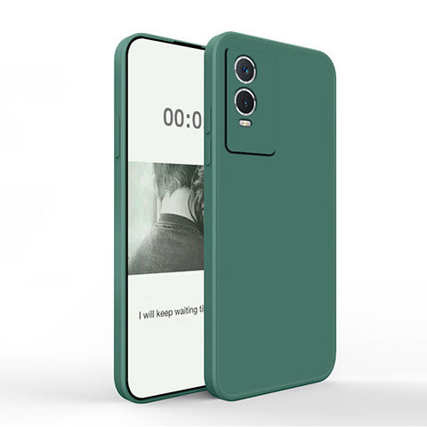 Custodia Silicone Ultra Sottile Morbida 360 Gradi Cover YK4 per Vivo Y76s 5G Verde Notte