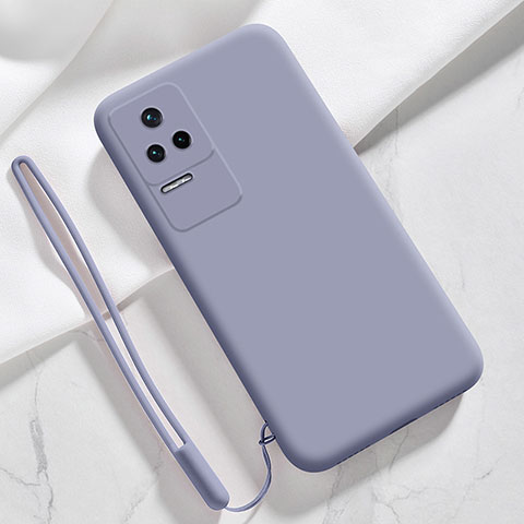 Custodia Silicone Ultra Sottile Morbida 360 Gradi Cover YK4 per Xiaomi Poco F4 5G Grigio Lavanda