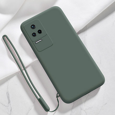 Custodia Silicone Ultra Sottile Morbida 360 Gradi Cover YK4 per Xiaomi Redmi K40S 5G Verde Notte