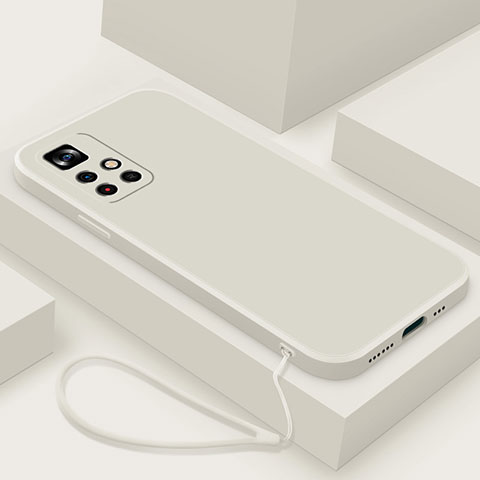 Custodia Silicone Ultra Sottile Morbida 360 Gradi Cover YK4 per Xiaomi Redmi Note 11T 5G Bianco