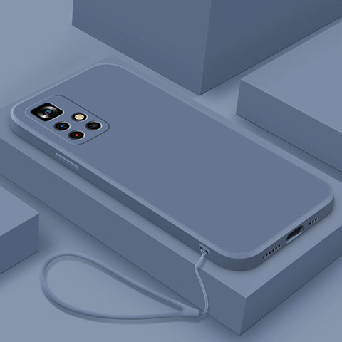 Custodia Silicone Ultra Sottile Morbida 360 Gradi Cover YK4 per Xiaomi Redmi Note 11T 5G Grigio Lavanda