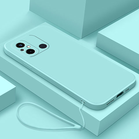 Custodia Silicone Ultra Sottile Morbida 360 Gradi Cover YK5 per Xiaomi Poco C55 Ciano