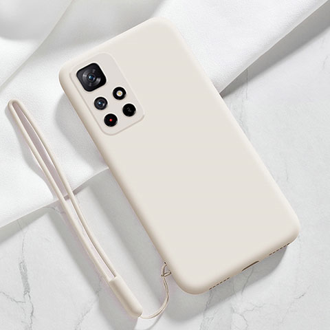 Custodia Silicone Ultra Sottile Morbida 360 Gradi Cover YK5 per Xiaomi Poco M4 Pro 5G Bianco