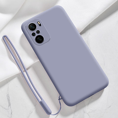 Custodia Silicone Ultra Sottile Morbida 360 Gradi Cover YK6 per Xiaomi Redmi K40 5G Grigio Lavanda