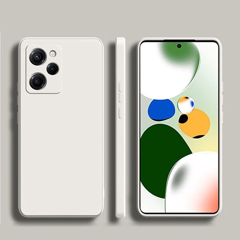 Custodia Silicone Ultra Sottile Morbida 360 Gradi Cover YK6 per Xiaomi Redmi Note 12 Pro Speed 5G Bianco