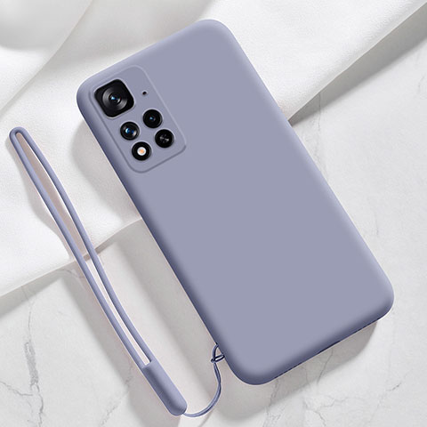 Custodia Silicone Ultra Sottile Morbida 360 Gradi Cover YK7 per Xiaomi Redmi Note 11 Pro+ Plus 5G Grigio Lavanda