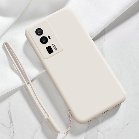 Custodia Silicone Ultra Sottile Morbida 360 Gradi Cover YK8 per Xiaomi Poco F5 Pro 5G Bianco