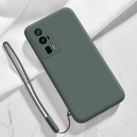 Custodia Silicone Ultra Sottile Morbida 360 Gradi Cover YK8 per Xiaomi Redmi K60 5G Verde Notte