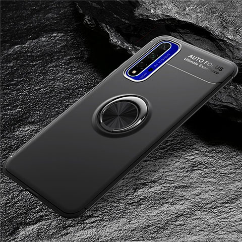 Custodia Silicone Ultra Sottile Morbida con Magnetico Anello Supporto per Huawei Honor 20S Nero