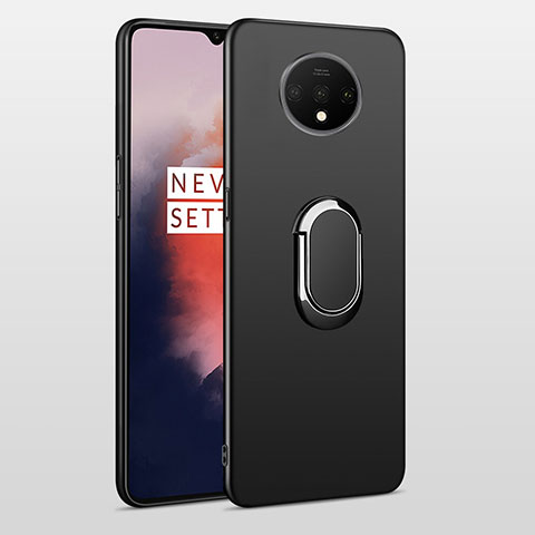 Custodia Silicone Ultra Sottile Morbida con Magnetico Anello Supporto per OnePlus 7T Nero