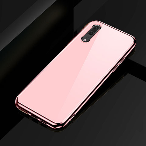 Custodia Silicone Ultra Sottile Morbida Cover C02 per Huawei P20 Oro Rosa