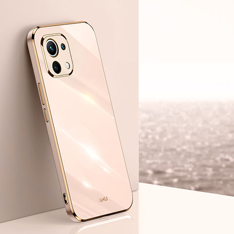 Custodia Silicone Ultra Sottile Morbida Cover C03 per Xiaomi Mi 11 Lite 5G Oro