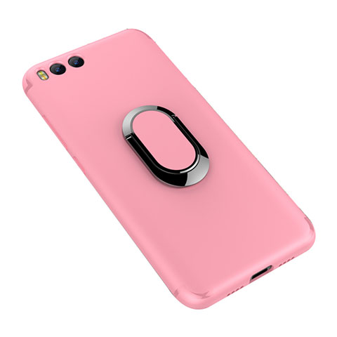 Custodia Silicone Ultra Sottile Morbida Cover con Anello Supporto per Xiaomi Mi 6 Rosa